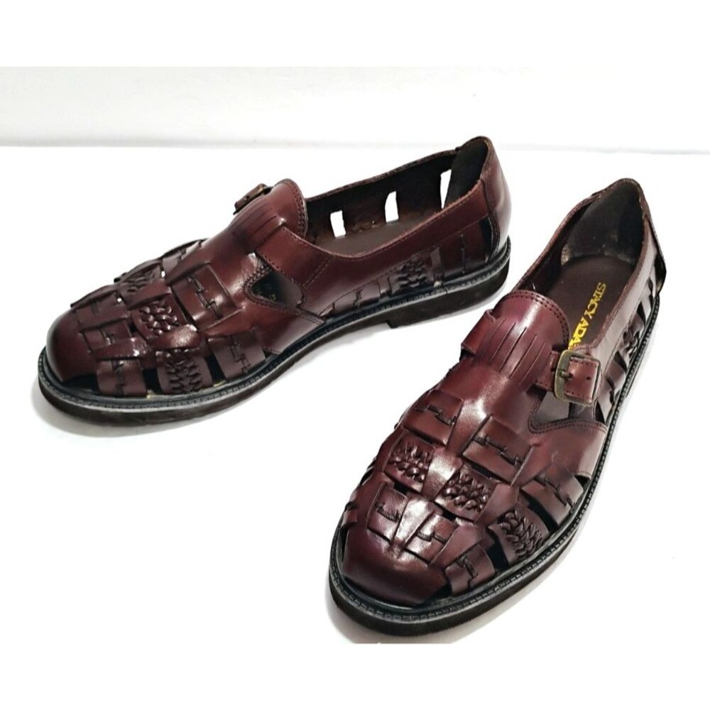Stacy Adams Huarache Sandals Shoes Brown Leather Mens 9.5M NEW